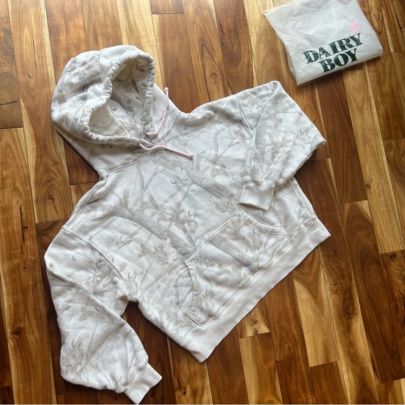 NWOT Limited Edition Dairy Boy Paige Lorenze Pink Puff Logo Woodland Camo hoodie - Picture 10 of 13